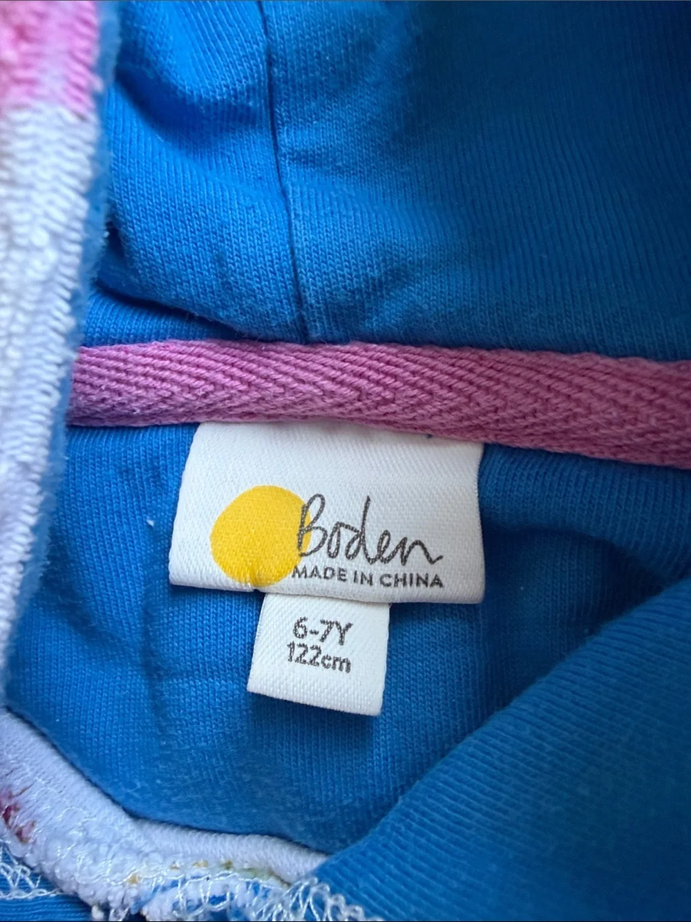 Mini Boden Multicolor Spot Hooded Poncho - Blue Lined Hood